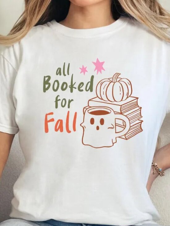 Tops - Cute Ghost Book Shirt, Fall Tee, Book Lover Shirt Gift